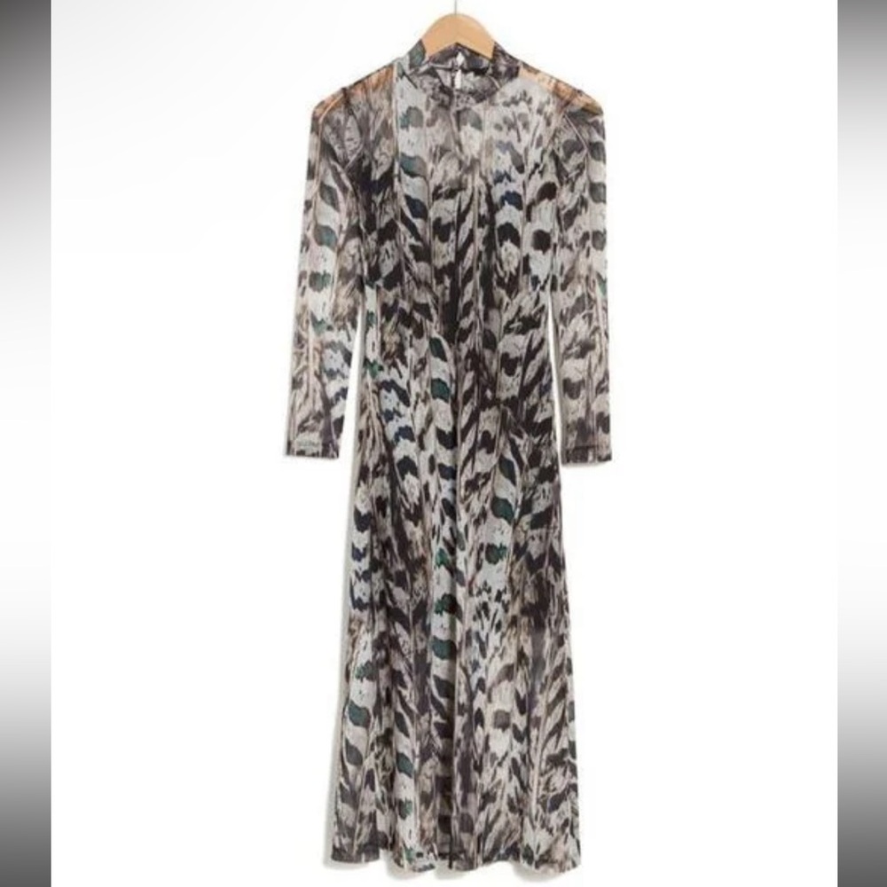 NWT AllSaints Hanna Ines Long Sleeve Mesh Midi
Dress Size 6 - Picture 4 of 10